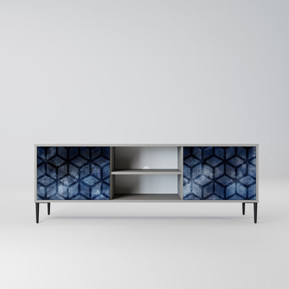 CUBIC MIST 2-Door TV Stand in Grey Finish