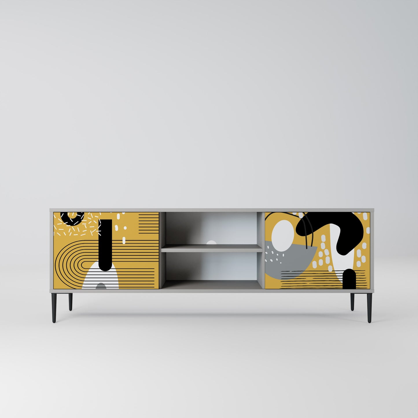 Mobile TV SHAPESHIFT SYMPHONY a 2 ante in finitura grigia