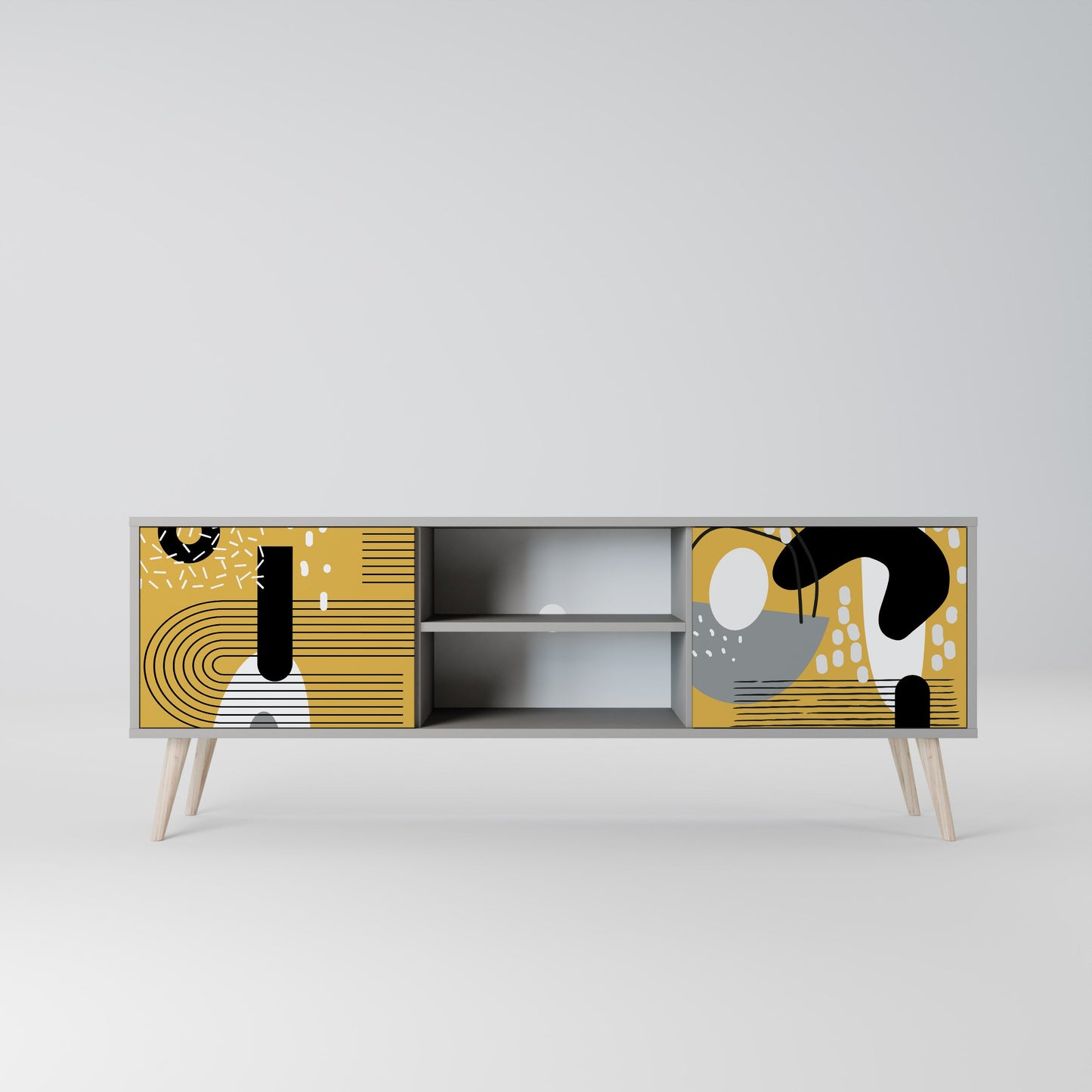 Mobile TV SHAPESHIFT SYMPHONY a 2 ante in finitura grigia