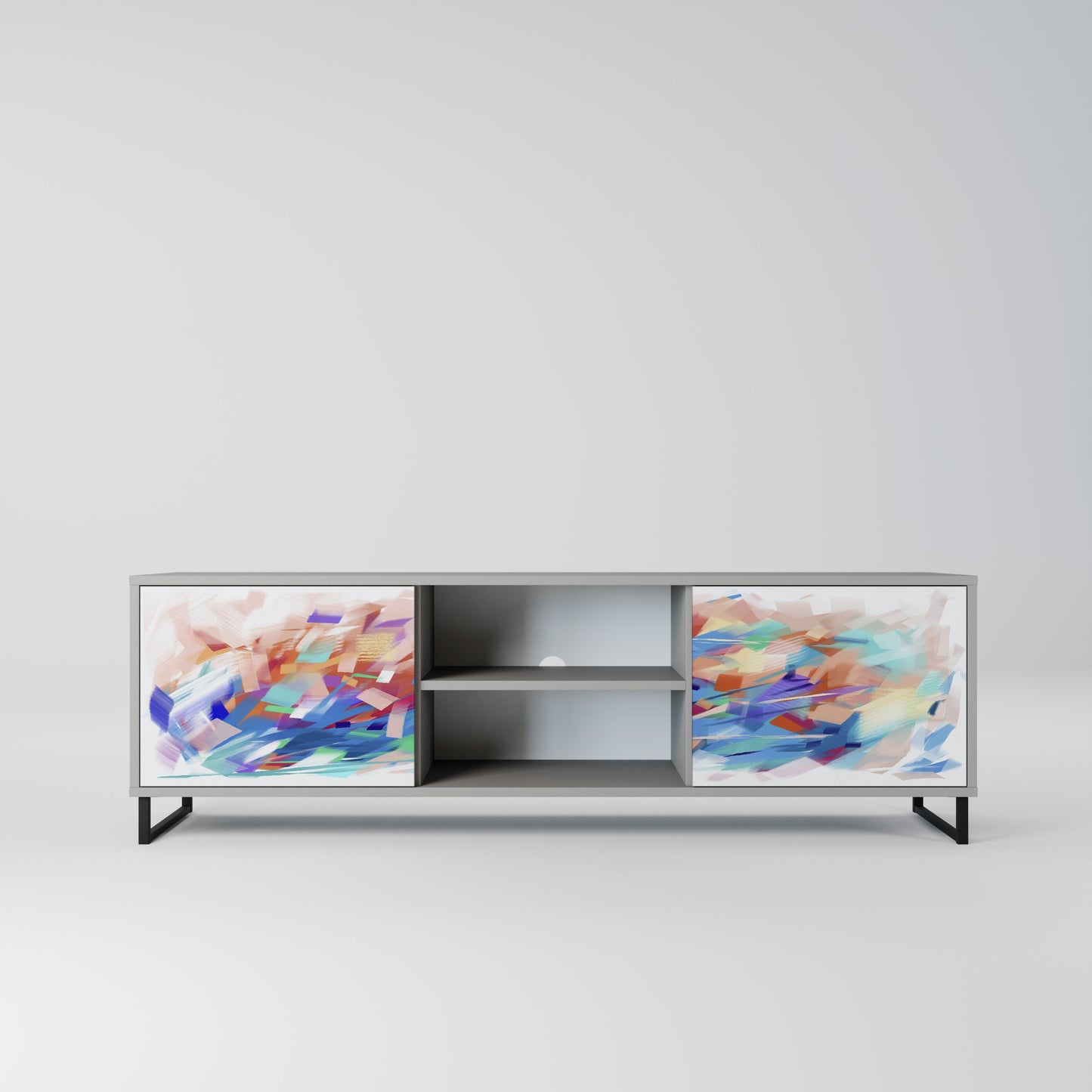 Mobile TV FINESSE MASH-UP a 2 ante in finitura grigia
