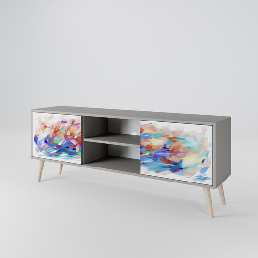 FINESSE MASH-UP 2-Door TV Stand in Grey Finish