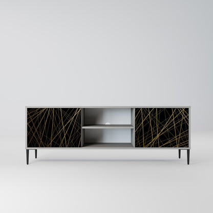 BRIGHT MESH 2-Door TV Stand in Grey Finish