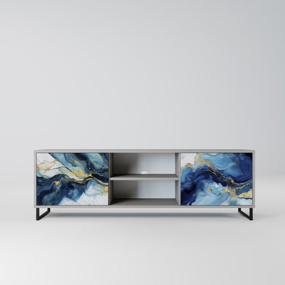 Mobile TV INKY MARBLE a 2 ante in finitura grigia