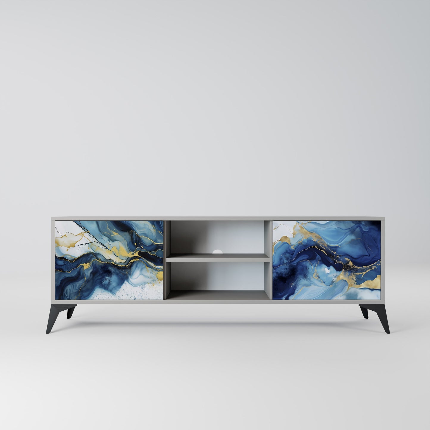 Mobile TV INKY MARBLE a 2 ante in finitura grigia