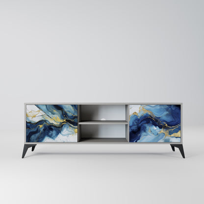 Mobile TV INKY MARBLE a 2 ante in finitura grigia