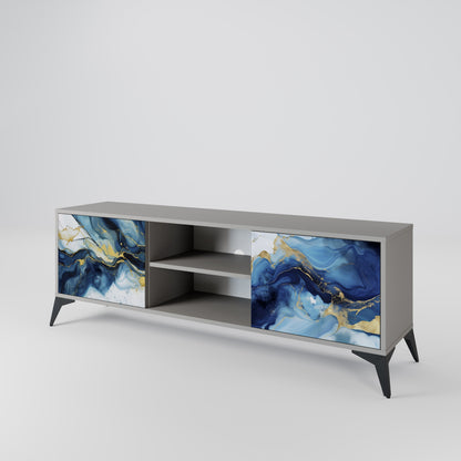 Mobile TV INKY MARBLE a 2 ante in finitura grigia