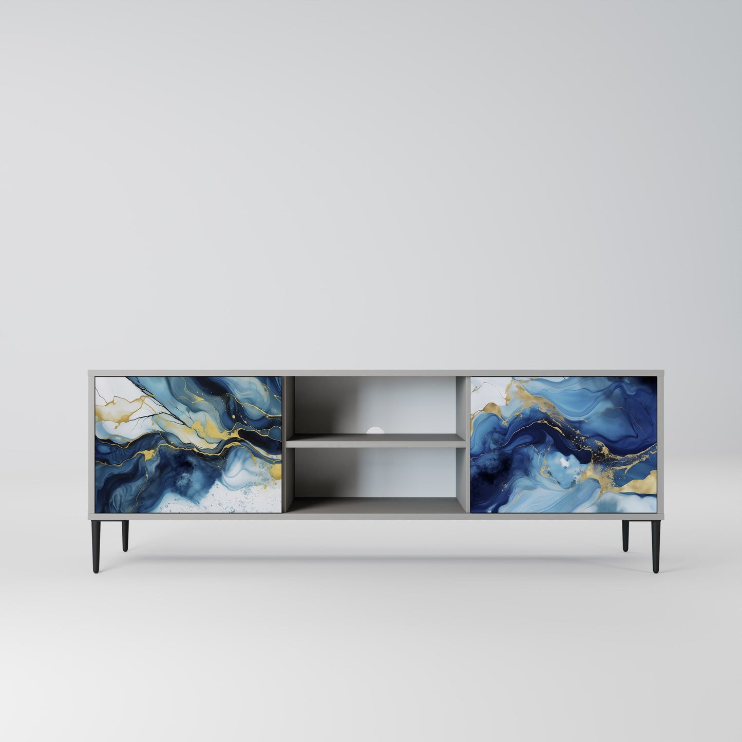Mobile TV INKY MARBLE a 2 ante in finitura grigia
