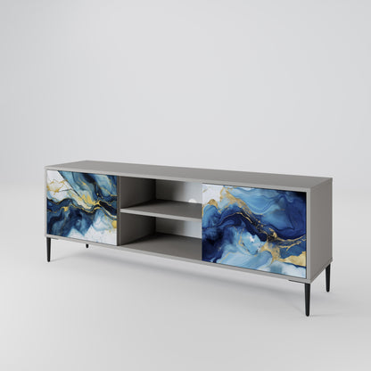 Mobile TV INKY MARBLE a 2 ante in finitura grigia
