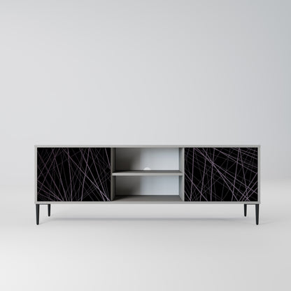 SHIMMER SPIDERGRAM 2-Door TV Stand in Grey Finish