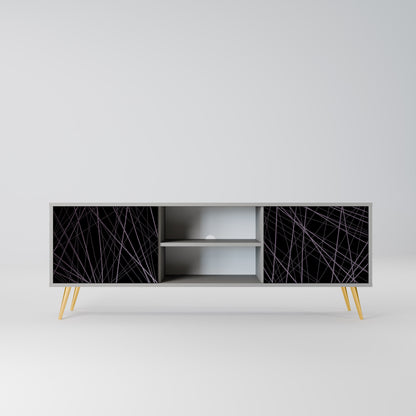 SHIMMER SPIDERGRAM 2-Door TV Stand in Grey Finish
