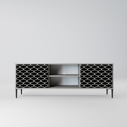 TESSELATED BLACKNESS 2-Door TV Stand in Grey Finish