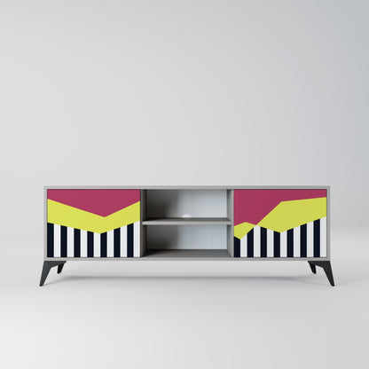 PIANO FANTASY 2-Door TV Stand in Grey Finish