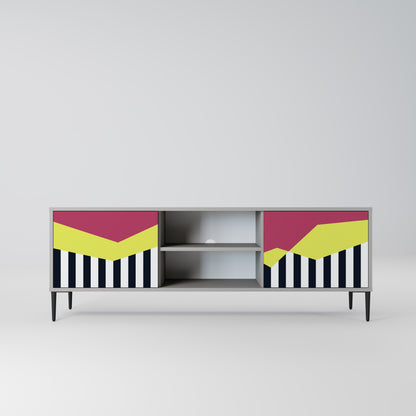 PIANO FANTASY 2-Door TV Stand in Grey Finish