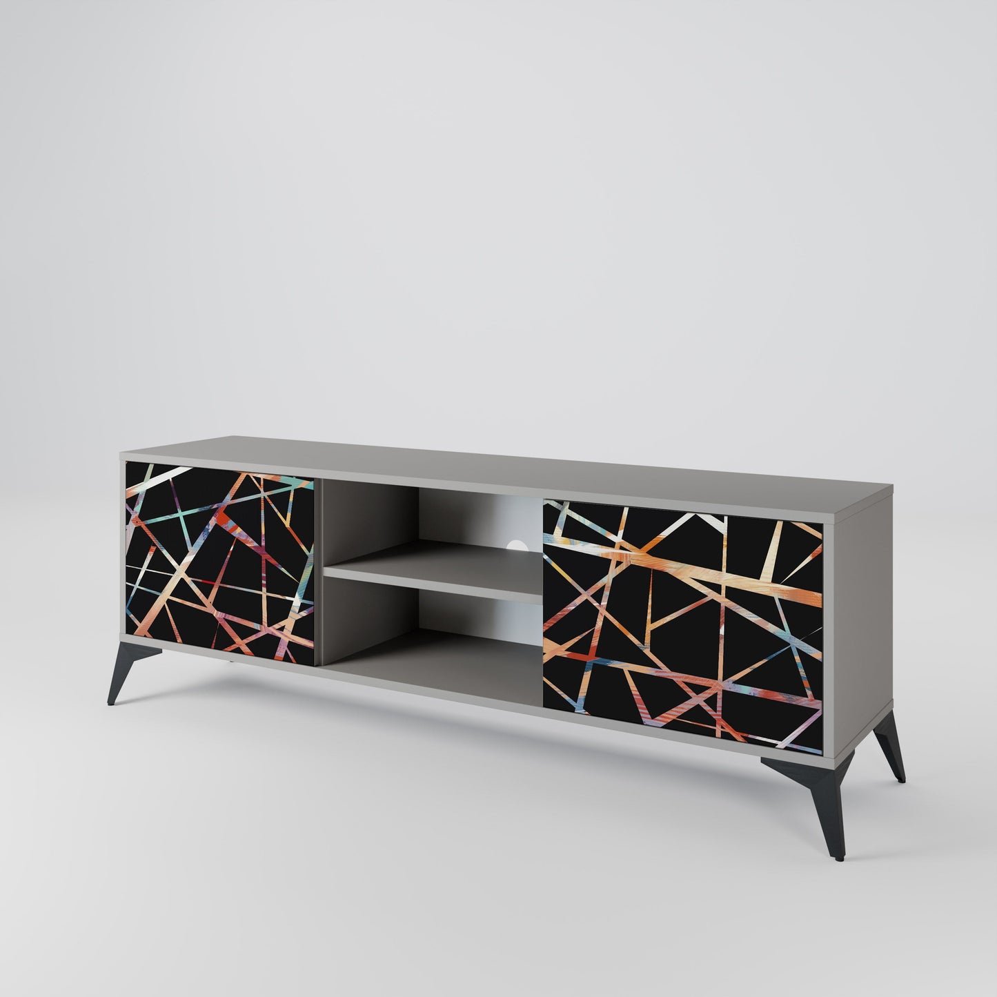POLYGON VERVE 2-Door TV Stand in Grey Finish