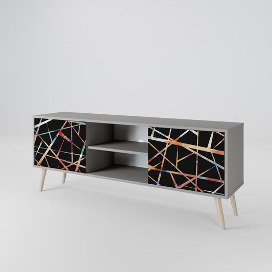 POLYGON VERVE 2-Door TV Stand in Grey Finish