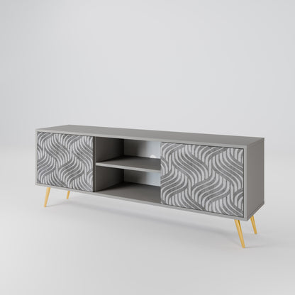 CONCRETE MOVEMENT 2-Door TV Stand in Grey Finish