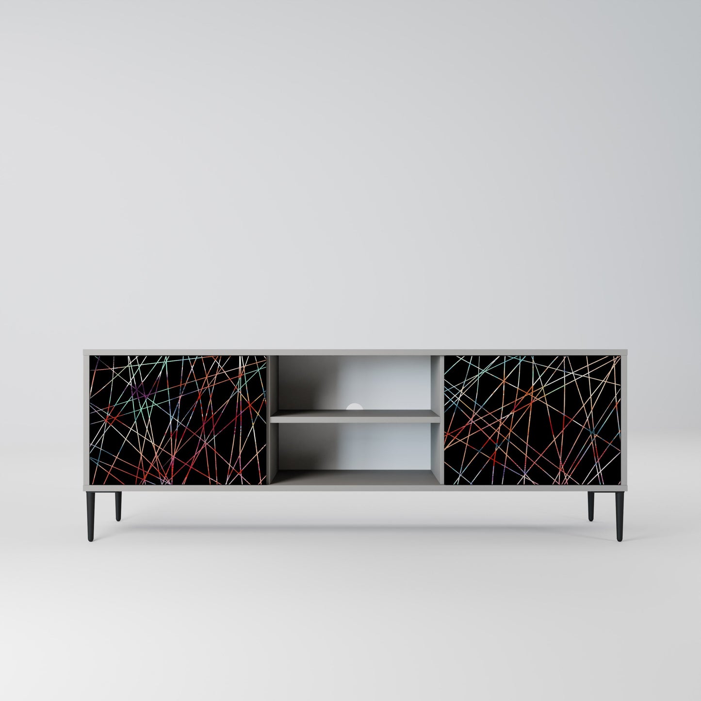 LUMINOUS SNARE 2-Door TV Stand in Grey Finish