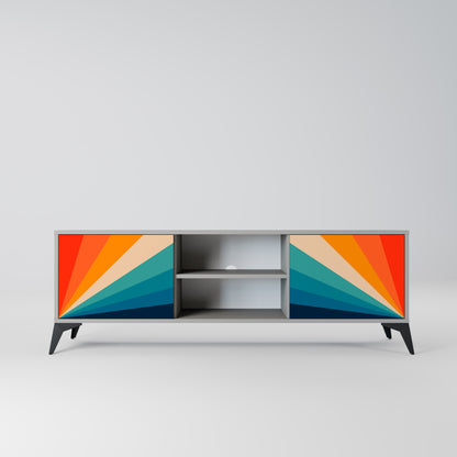 PRISM CONCUSSION 2-Door TV Stand in Grey Finish