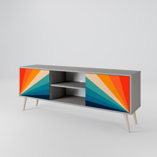 PRISM CONCUSSION 2-Door TV Stand in Grey Finish