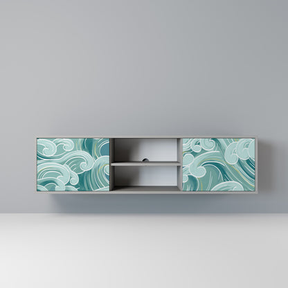 ASIAN SWAY 2-Door TV Stand in Grey Finish