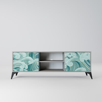ASIAN SWAY 2-Door TV Stand in Grey Finish