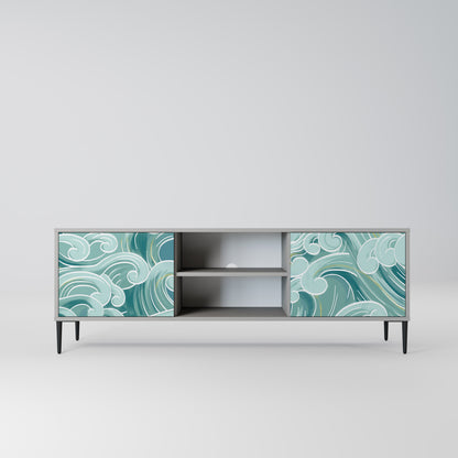ASIAN SWAY 2-Door TV Stand in Grey Finish