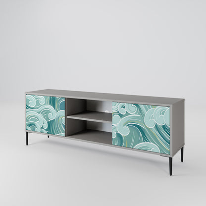 ASIAN SWAY 2-Door TV Stand in Grey Finish