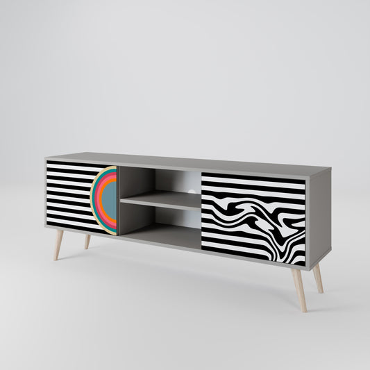 SPECTRA SHOWCASE 2-Door TV Stand in Grey Finish