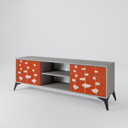 COURAGE MOLD 2-Door TV Stand in Grey Finish