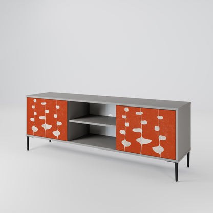 COURAGE MOLD 2-Door TV Stand in Grey Finish
