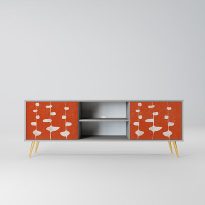 COURAGE MOLD 2-Door TV Stand in Grey Finish