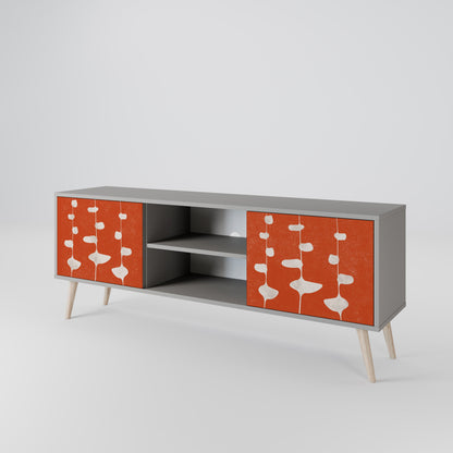 COURAGE MOLD 2-Door TV Stand in Grey Finish