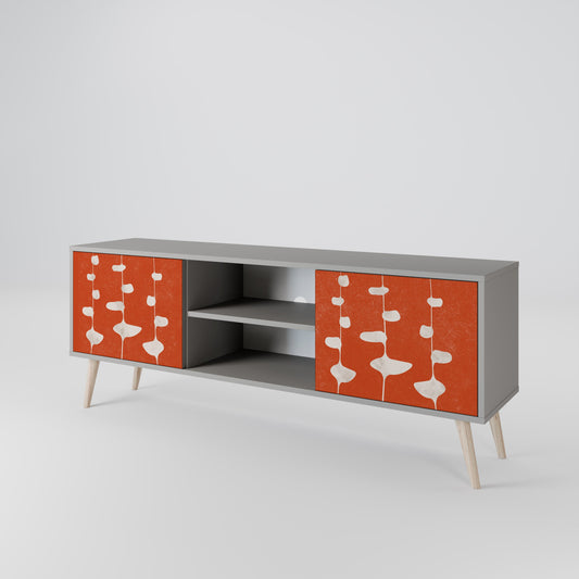COURAGE MOLD 2-Door TV Stand in Grey Finish