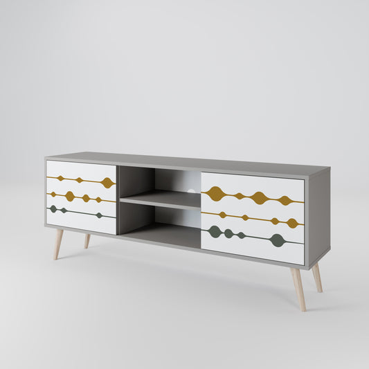 VIVID TONE 2-Door TV Stand in Grey Finish