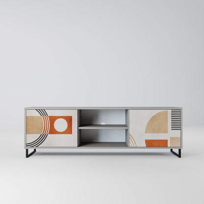 SPACE AROUND 2-Door TV Stand in Grey Finish
