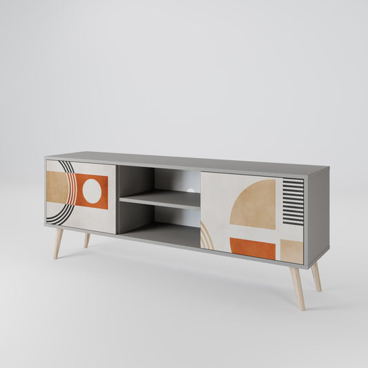 SPACE AROUND 2-Door TV Stand in Grey Finish