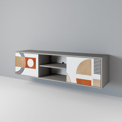 CIRCLE RHYTM 2-Door TV Stand in Grey Finish