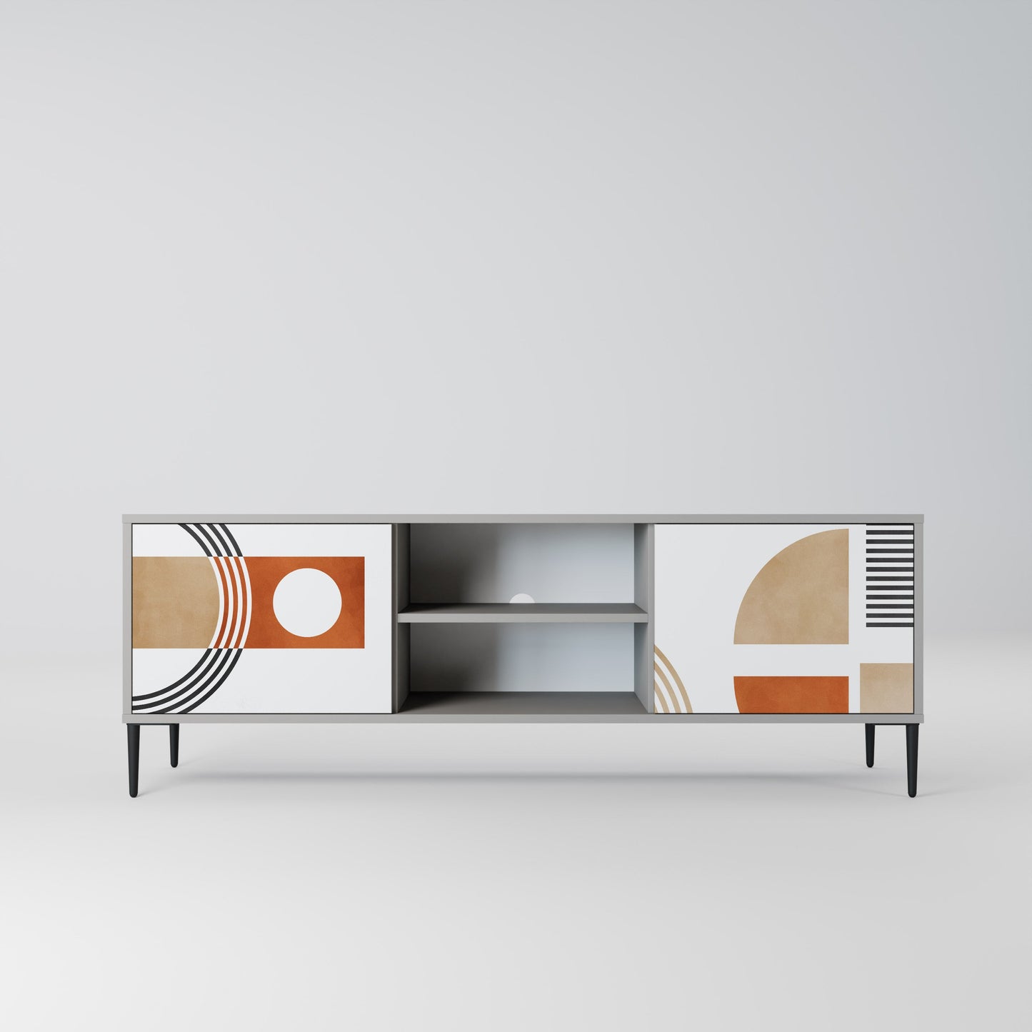 CIRCLE RHYTM 2-Door TV Stand in Grey Finish