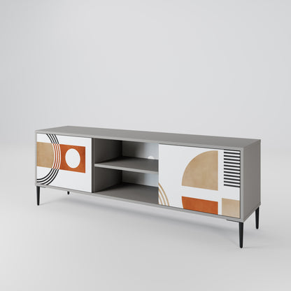 CIRCLE RHYTM 2-Door TV Stand in Grey Finish