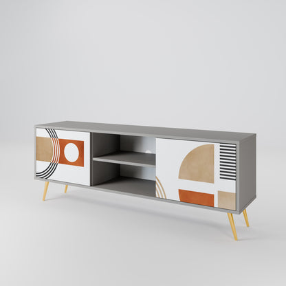 CIRCLE RHYTM 2-Door TV Stand in Grey Finish