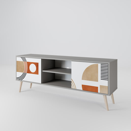 CIRCLE RHYTM 2-Door TV Stand in Grey Finish