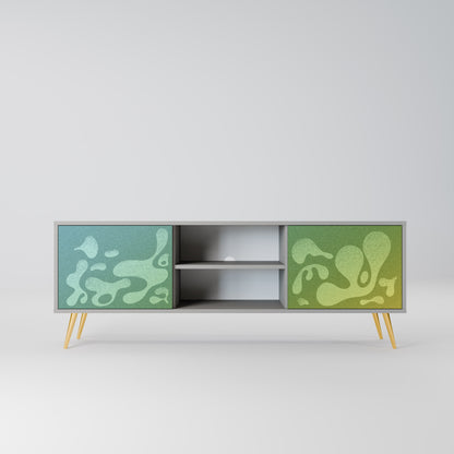 IRREGULAR BLUE 2-Door TV Stand in Grey Finish
