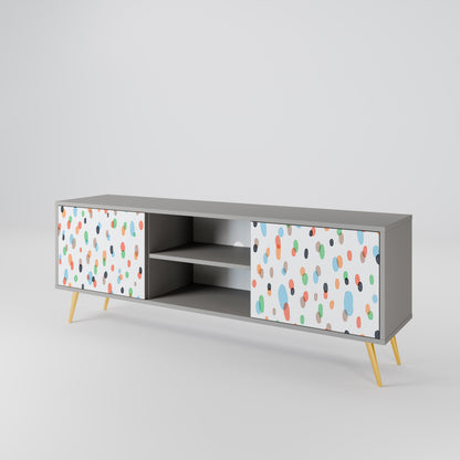 ENERGETIC SPOTS 2-Door TV Stand in Grey Finish