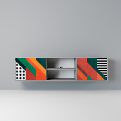 MAKESHIFT ARTISTRY 2-Door TV Stand in Grey Finish