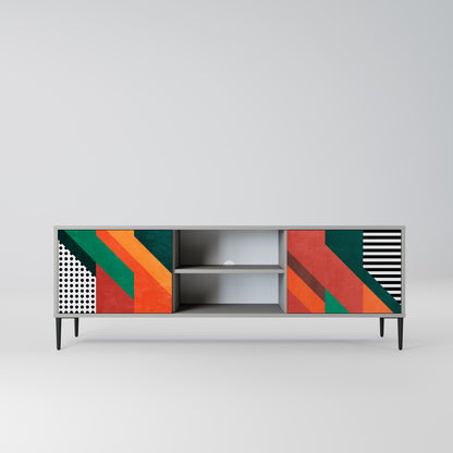MAKESHIFT ARTISTRY 2-Door TV Stand in Grey Finish