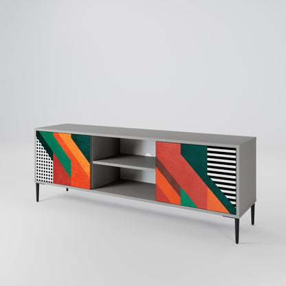 MAKESHIFT ARTISTRY 2-Door TV Stand in Grey Finish