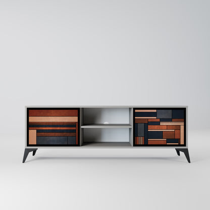INTREPID FORMATION 2-Door TV Stand in Grey Finish