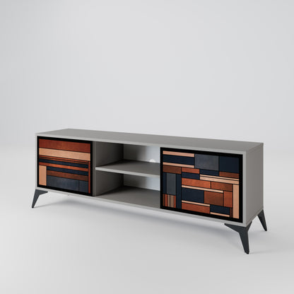INTREPID FORMATION 2-Door TV Stand in Grey Finish