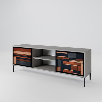 INTREPID FORMATION 2-Door TV Stand in Grey Finish