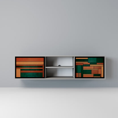 EARTHY FIGURES 2-Door TV Stand in Grey Finish